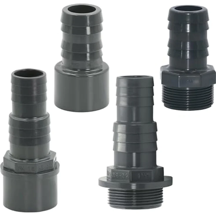 HAF 10x PVC Druckschlauchtülle 32/38mm x 50mm, Schlauchtülle x Klebestutzen, grau, PN16 für Pool und Teich – Bild 9