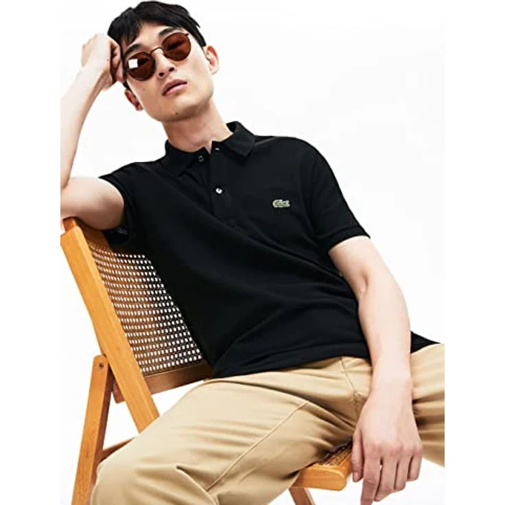 Lacoste Poloshirt 94% Baumwolle, 6% Elasthan, Größe L, Schwarz – Bild 4
