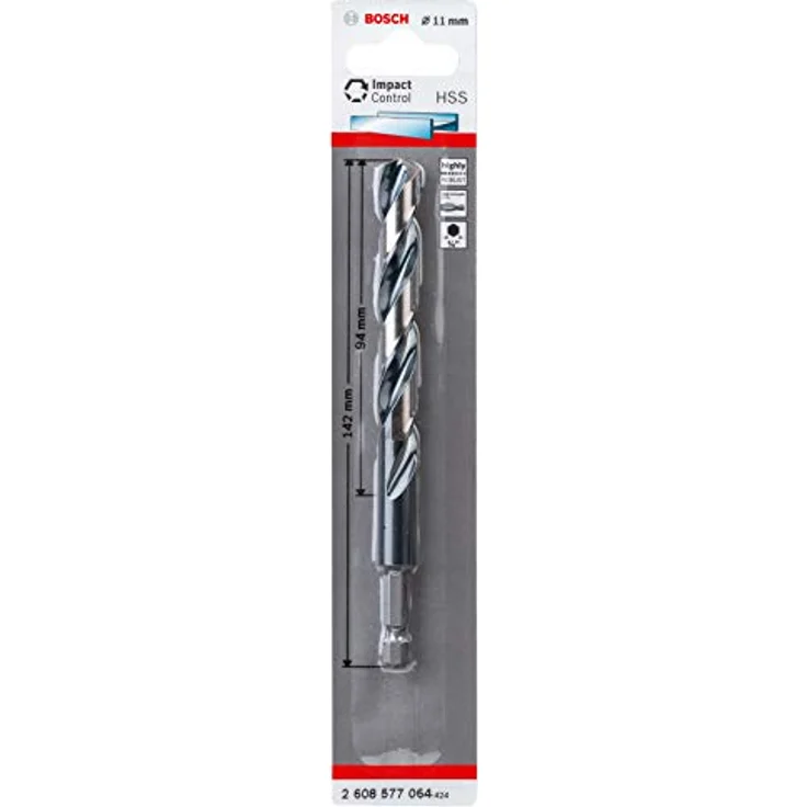 Bosch Accessories 2608577064 Metall-Spiralbohrer 11mm, HSS mit oxidbeschichteter Spiralnut, Gesamtlänge 142mm, DIN 338, 1 Stück – Bild 1