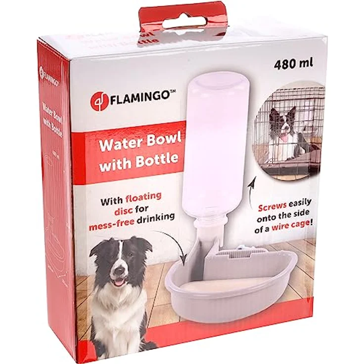 WASSERNAPF MIT Flasche FÜR DRAHTKÄFIG Diza GRAU 480ML – Bild 2