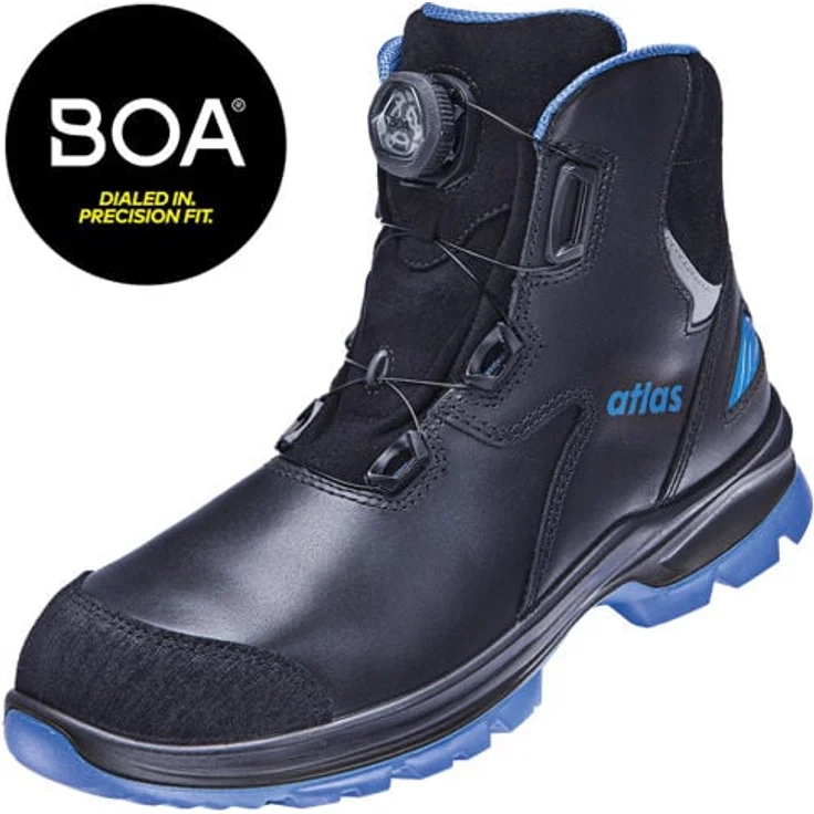 ATLAS SL 9845 XP BOA, knöchelhoher Sicherheitsschuh aus waterproof Glattleder, S3, ESD, blau, Gr. 36 – Bild 1