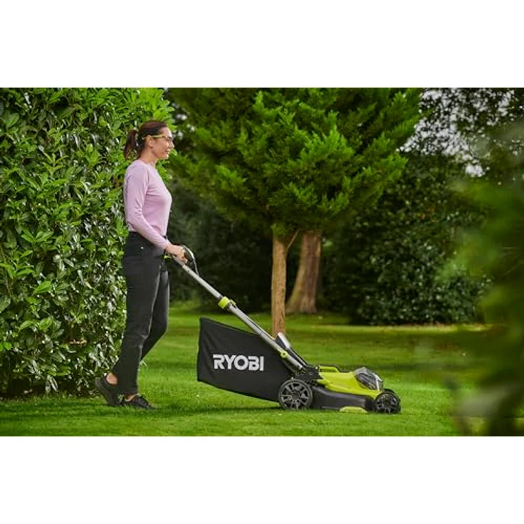 RYOBI 18 V ONE+ Brushless Akku-Rasenmäher RY18LMX40C-150, 40 cm Schnittbreite, 7-fache Höhenverstellung, Akku & Ladegerät - grün – Bild 2