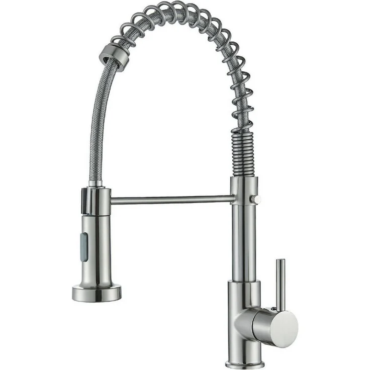 LuxusKollektion Küchenarmatur Hochdruck mit Ausziehbrause, 360° schwenkbar, gebürstetes Nickel