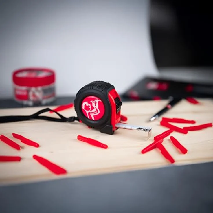 TOX Rollmaßband 5m, Maßband mit schlagfestem ABS-Gehäuse und rutschfestem Gummimantel, inkl. Gürtelclip und Handschlaufe, Genauigkeitsklasse II, 1 Stück, 09790013 – Bild 4