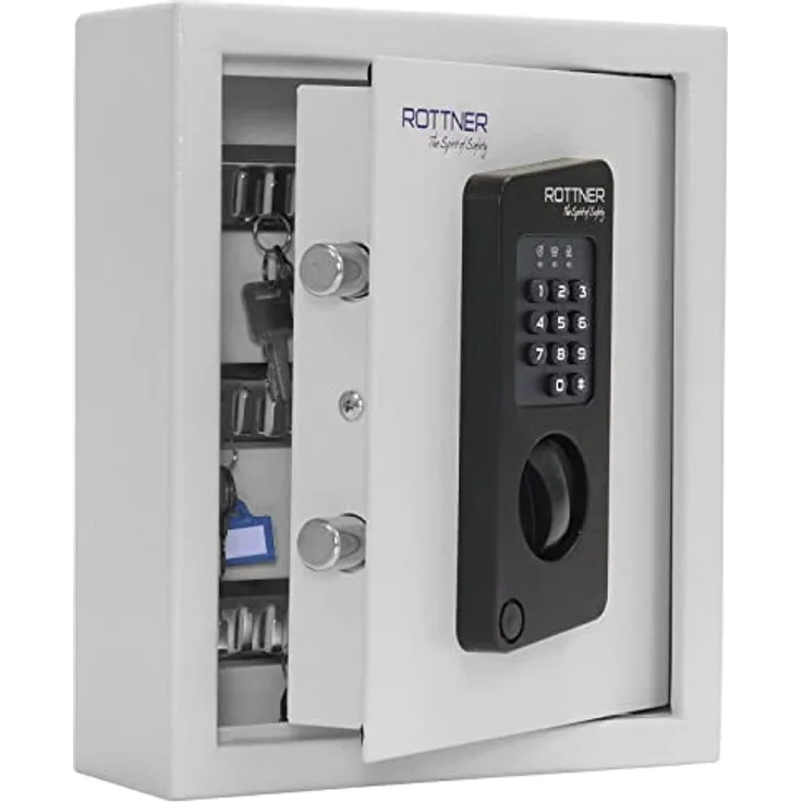 Rottner Elektronik- Schlüsseltresor KeyTronic - Typ: 20, Außenmaß: 300x245x110 mm, Innenmaß: 295x240x30mm, Haken: 20, Gewicht: 6,00 kg
