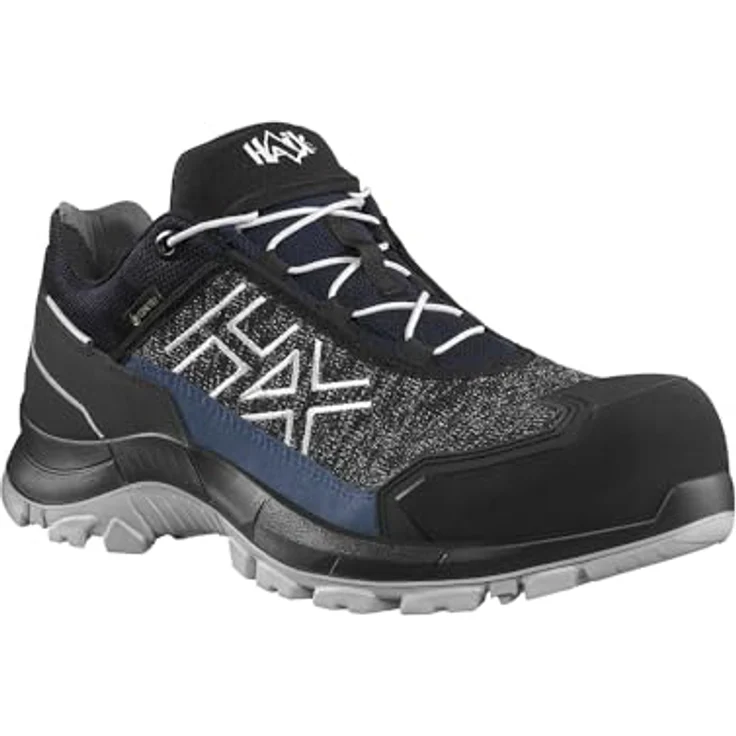 HAIX Sicherheitshalbschuh BLACK EAGLE Safety 400 S7S C GTX, wasserdicht und atmungsaktiv mit Composite Schutzkappe, Gr. 43,5 schwarz/blau/grau – Bild 1