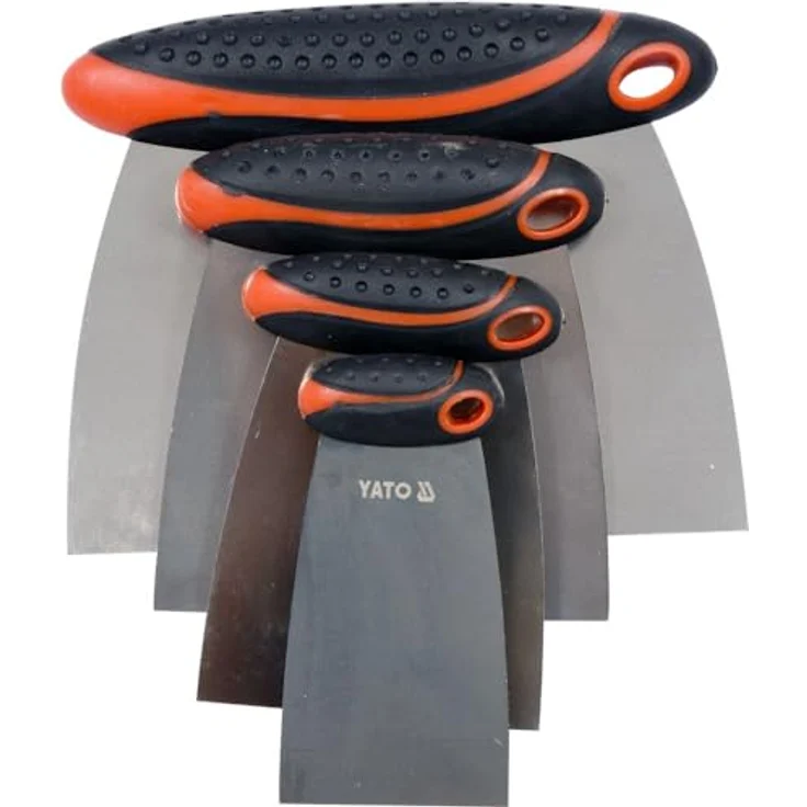 YATO Japanspachtel-Satz 4-teilig, rostfreier Edelstahl mit ergonomischem 2 K-Griff, Klingenbreiten 50-150 mm – Bild 2