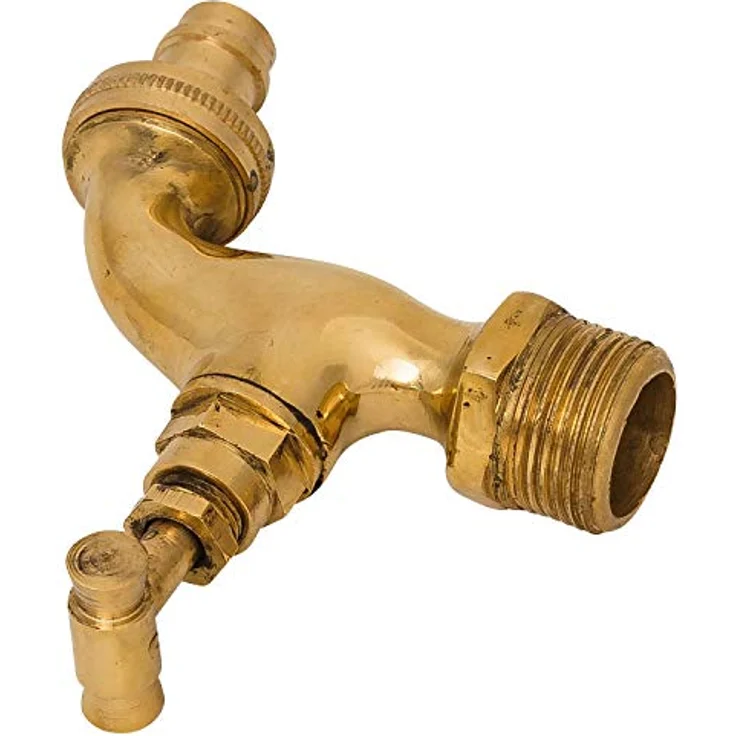 Wasserhahn Auslaufventil Garten Brunnen Messing 3/4 Zoll Antik Stil 12cm – Bild 4