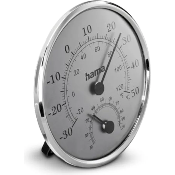 Hama Thermometer und Hygrometer "Saipan", Silber/Grau
