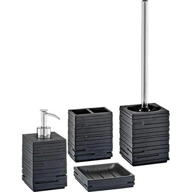 Zeller 18319 WC-Bürste Schiefer, Polyresin, 9,5 x 9,5 x 38,5 cm, schwarz, 1 - Pack – Bild 4