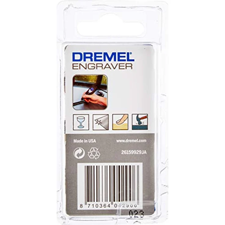 DREMEL Diamant-Gravierspitzen Zubehörsatz für Dremel 920, 3 Gravierspitzen für präzises Gravieren von Keramik, Glas, Holz, Leder und Kunststoffen, Grau – Bild 2