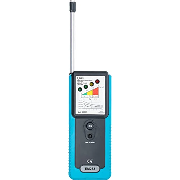 BGS TECHNIC Bremsflüssigkeitstester mit 4 LED-Anzeige, geeignet für DOT3, DOT4, DOT5.1, inkl. Warnanzeige bei leerer Batterie – Bild 3