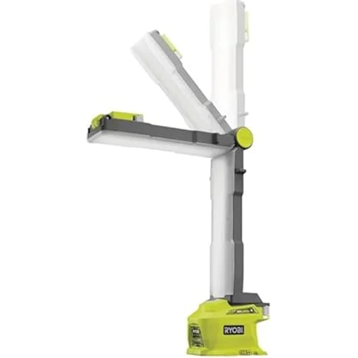 RYOBI 18 V ONE+ Arbeitsleuchte R18ALF-0, Klappbare Stableuchte mit 2 separat einschaltbaren Lampen, 850 Lumen, Lichtfarbe 5700 K, Grün, Grau – Bild 2