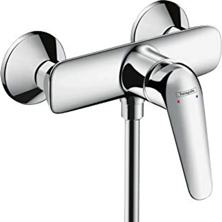 Hansgrohe Brausenmischer Aufputz Novus, Chrom, Keramikmischsystem, Temperaturbegrenzung, DN15anschluss, max. 27 l/min Durchfluss – Bild 1
