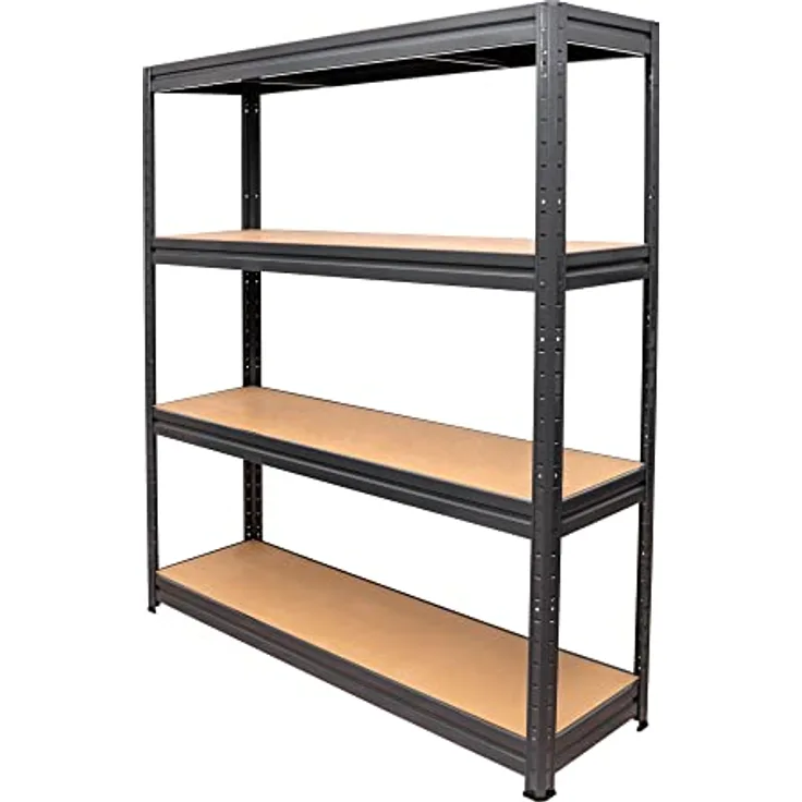 STIER Schwerlast-Fachbodenregal, maximiale Fachlast 600kg, HxBxT 1770x1600x450 mm, Lagerregal, Werkstattregal, Werkzeugregal, Kellerregal, Steckregal, stabiles Stahlgestell, einfach zu montieren