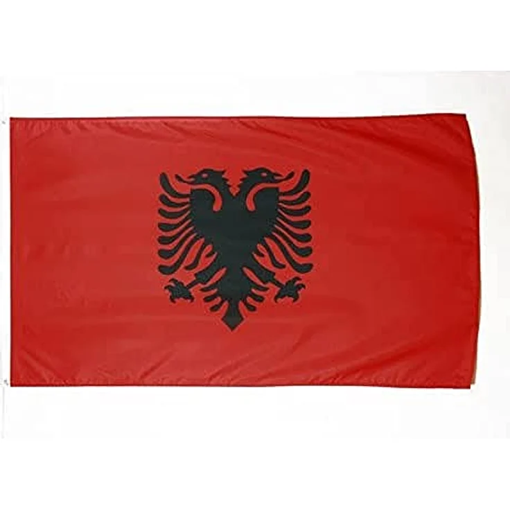 AZ FLAG Albanische Flagge 150x90 cm, aus 100% feinem Polyester mit Doppelnaht und verstärkten Ecken, inklusive 2 Metallösen zur Aufhängung – Bild 4