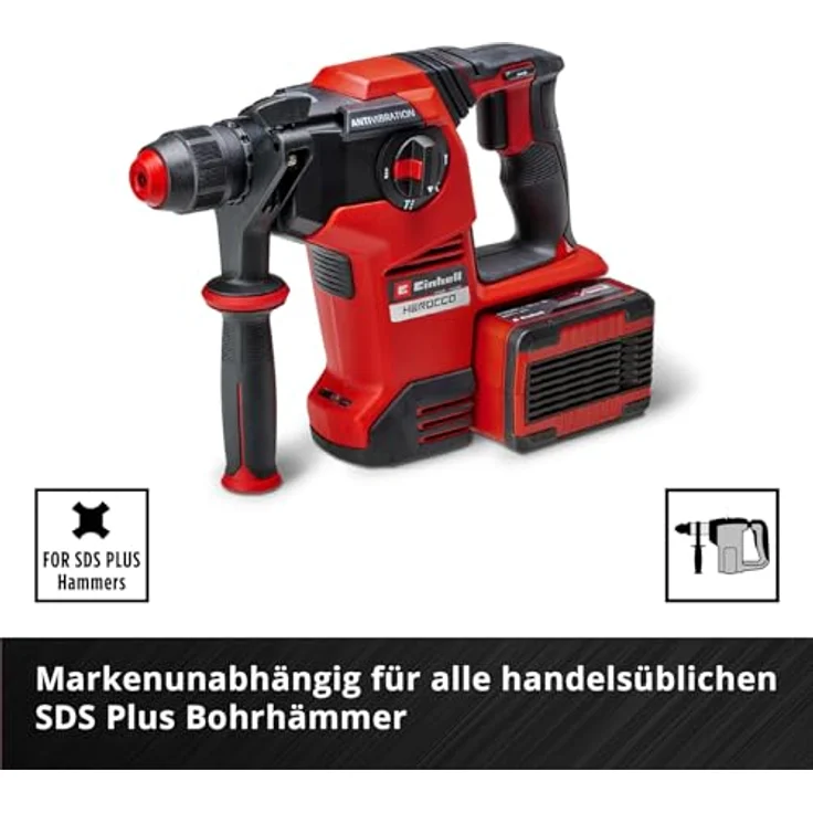Einhell HM-Bohrer- und Bit-Set, 82 mm Hohlbohrkrone mit 8 Hartmetallzähnen, SDS-Plus-Schaft, inkl. Zentrierbohrer 8 mm – Bild 10