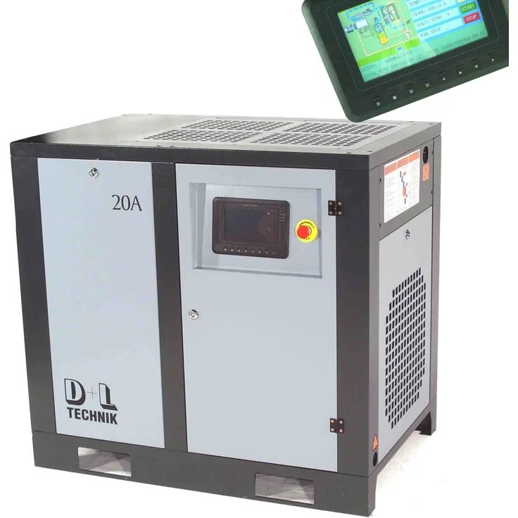 Apex Schraubenkompressor 15 kW Druckluft Kompressor 2100 l 10 bar Schraubenverdichter 05137, wartungsfrei, leise, Touchpanel, 3-phasig, blau