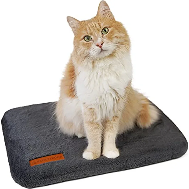 SCHLITZOHR Katzen Fensterbankliege Teddy | stabile Katzenliege für Fensterbank 51 × 36 cm (Grau)