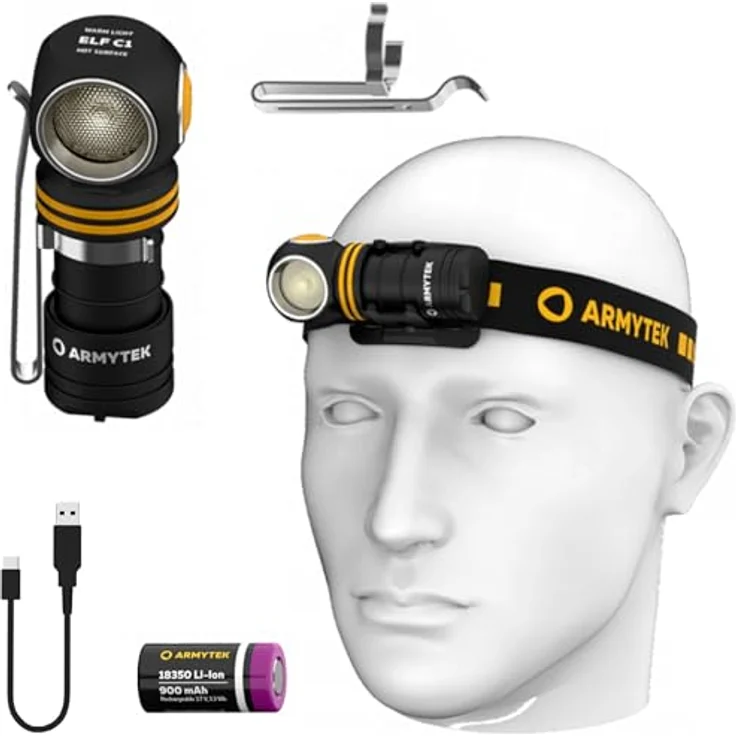 Armytek Elf C1, LED-Taschenlampe mit 1000 Lumen, Akku, USB-C Ladefunktion, 55 g, neutralweiß – Bild 2