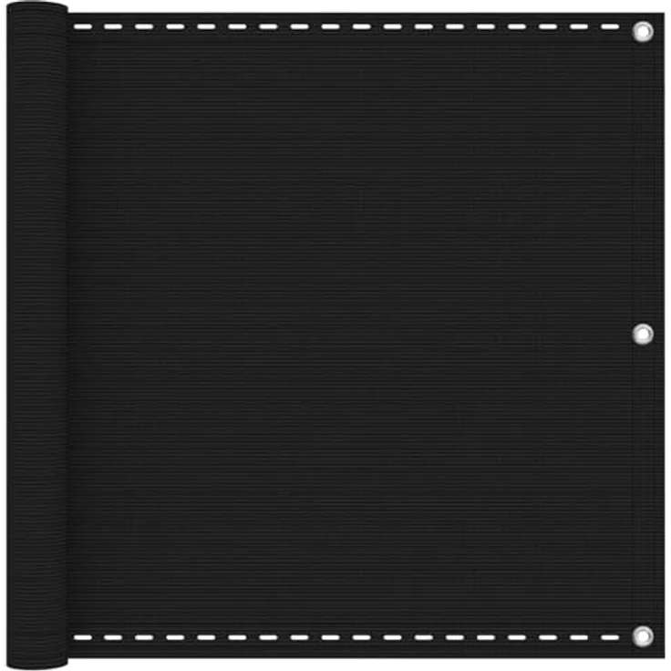vidaXL Balkonsichtschutz Schwarz 90 x 800 cm, UV-beständig aus HDPE und Aluminium, wind- und wasserdurchlässig – Bild 1