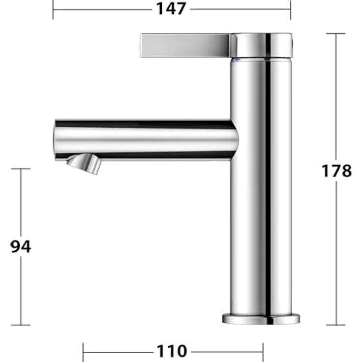 OTTO Keuco IXMO Pure 100 Waschtischarmatur, Einlochmontage, 94 mm Auslaufhöhe, gemischte Wasserkartusche, geräuschgeprüft – Bild 8