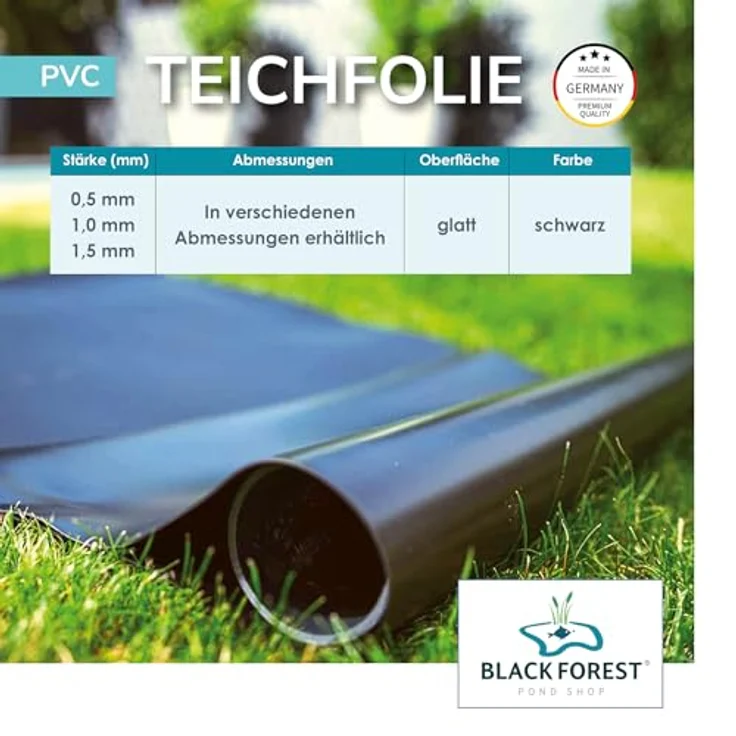 PVC Teichfolie schwarz in einer Stärke von 1.50 mm, Maß 8 x 8 m. – Bild 9