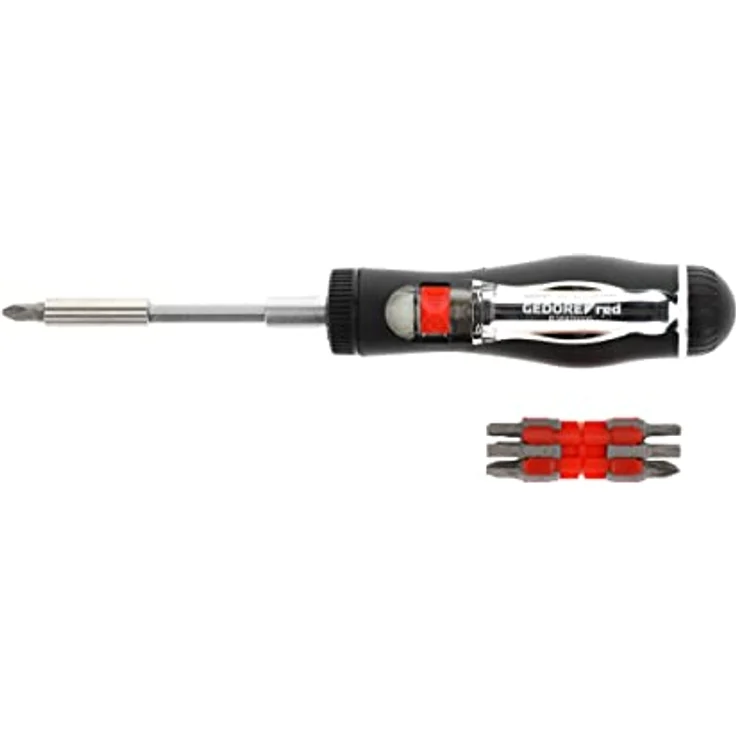 GEDORE red Magazin-Schraubendreher mit 1-4'' Bits Schlitz 4 4,5 5,5 mm Kreuzschlitz PH 1 2 3 Kreuzschlitz PZ 1 2 TX T10 T15 T20 T25 Innen-6-kant 4 mm – Bild 5