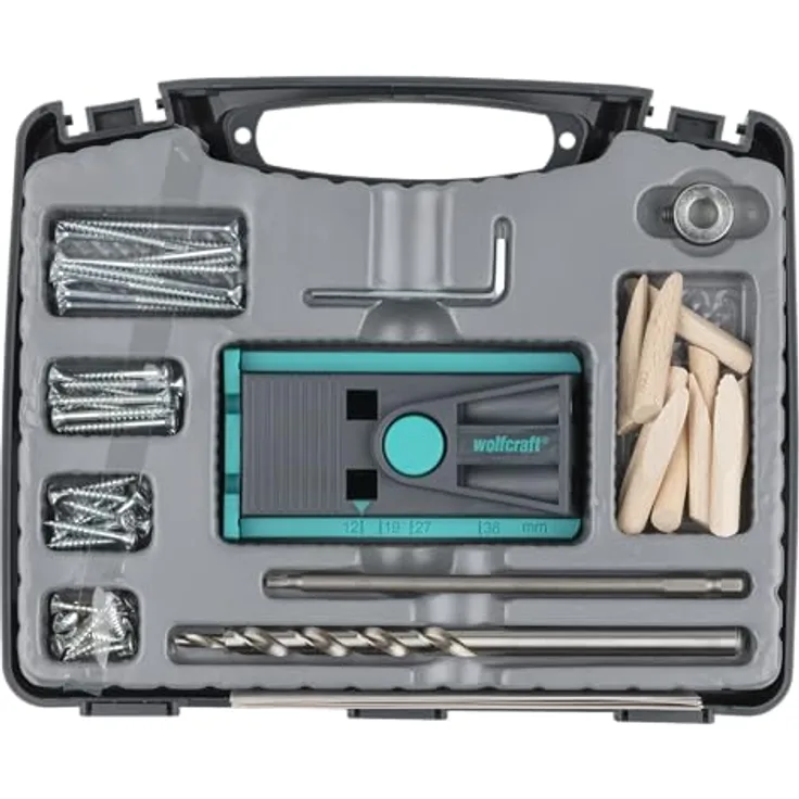 wolfcraft Undercover Jig-Set TX, Komplettset für präzise Taschenbohrungen und versteckte Holzverbindungen