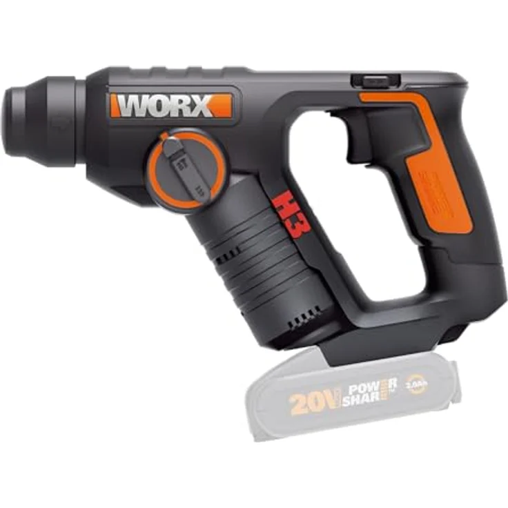 WORX WX394.91 Akku Bohrhammer 20V Max pneumatisch SDS-plus ohne Akku & Ladegerät – Bild 7