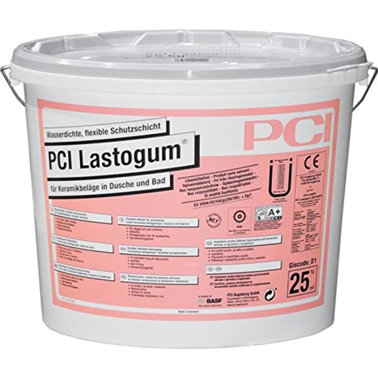 PCI LASTOGUM Schutzschicht, flüssige Flächenabdichtung für Nassbereiche, 25 kg, grau – Bild 1
