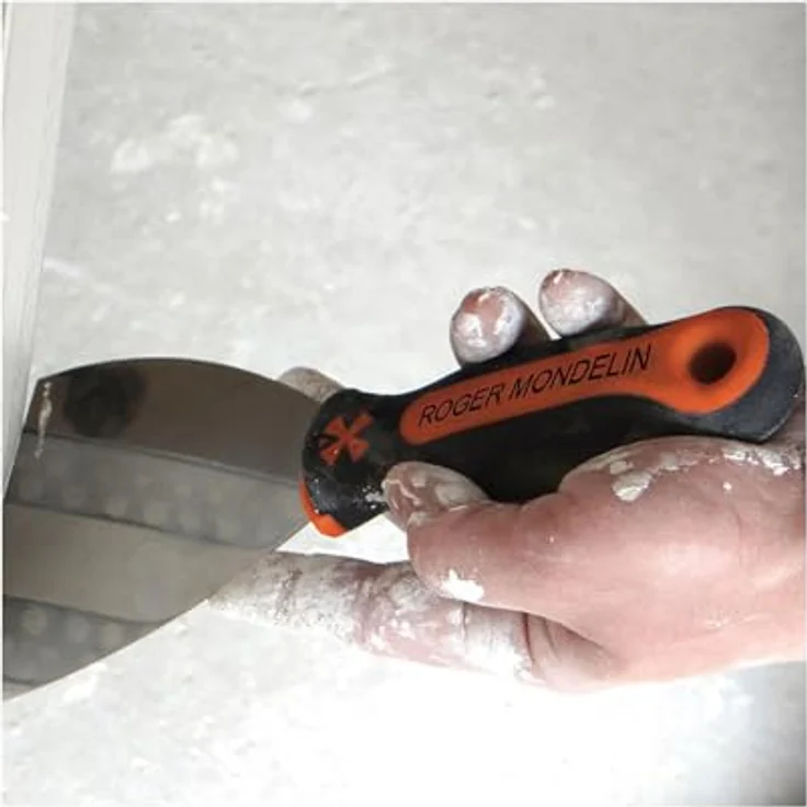 Mondelin 221740 Malerspachtel, Edelstahl Trockenbauspachtel mit flexibler Klinge und ergonomischem Soft-Touch-Griff – Bild 2