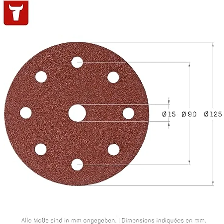 STIER Schleifscheiben Holz D125 / P60 / 8-Loch / 25 Stk., Schleifpapier, Exzenterschleifpapier, Exzenterschleifscheiben, 125mm, Made in Germany – Bild 2