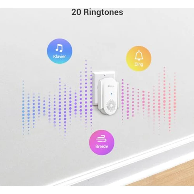 EZVIZ CH1 Innengong für Smarte Türklingel EP3X PRO, 20 Klingeltöne, einstellbare Lautstärke, bis zu 72 dB – Bild 5