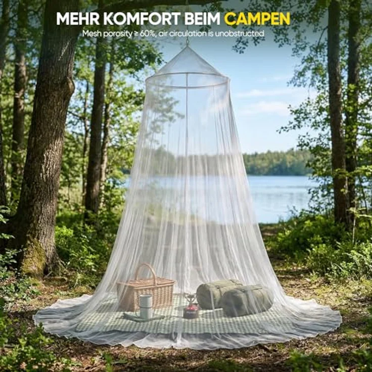 Sekey Moskitonetz Bett Betthimmel für Baby, weiß, Insektenschutz, 60x220x850cm, waschbar, inklusive Aufhängesatz – Bild 9