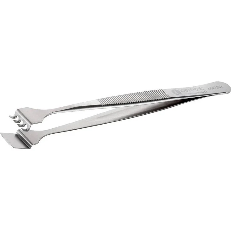 Ideal Tek 4WF.SA.1.IT Wafer-Pinzette, 125 mm mit gebogenem Paddel und Linienverzahnung für präzise Anwendungen – Bild 1