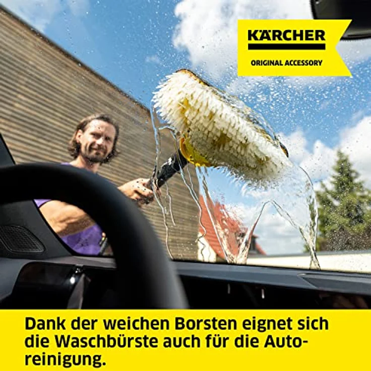 Kärcher WB 7 Plus 3-in-1 Waschbürste, 3 Funktionen: Schaumdüse, Hochdruck-Flachstrahldüse, weiche Bürste, originales Zubehör für die Kärcher Hochdruckreiniger K 2-K 7 – Bild 5
