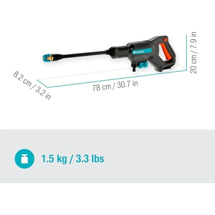 GARDENA Akku Mitteldruckreiniger AquaClean 24-18V P4A Solo Nr. 14800-20 Ohne Ladegerät ohne Akku Reiniger – Bild 5