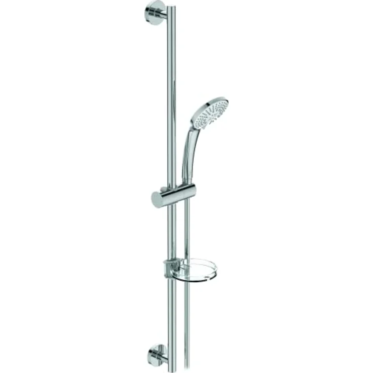 Ideal Standard Idealrain M1, Brausegarnitur mit 1-Funktionshandbrause Ø100 mm, chrom, inklusive Anti-Kalk-Funktion und transparentem Seifenschale – Bild 2
