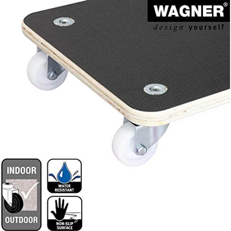 WAGNER Pflanzenroller Maxigrip 29 x 29 cm I Transporthilfe & Pflanzenroller für Außenbereich + Innenbereich I Transportroller aus Holz FSC-Zertifiziert I Tragkraft 200kg I Made in Germany ? 20135001 – Bild 5