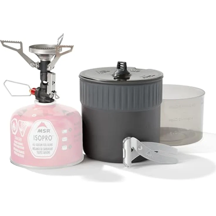 Msr PocketRocket Deluxe, Campingkocher-Set für zwei Personen mit 1,2-Liter-Topf und Push-Start-Zündung, ultraleicht – Bild 1