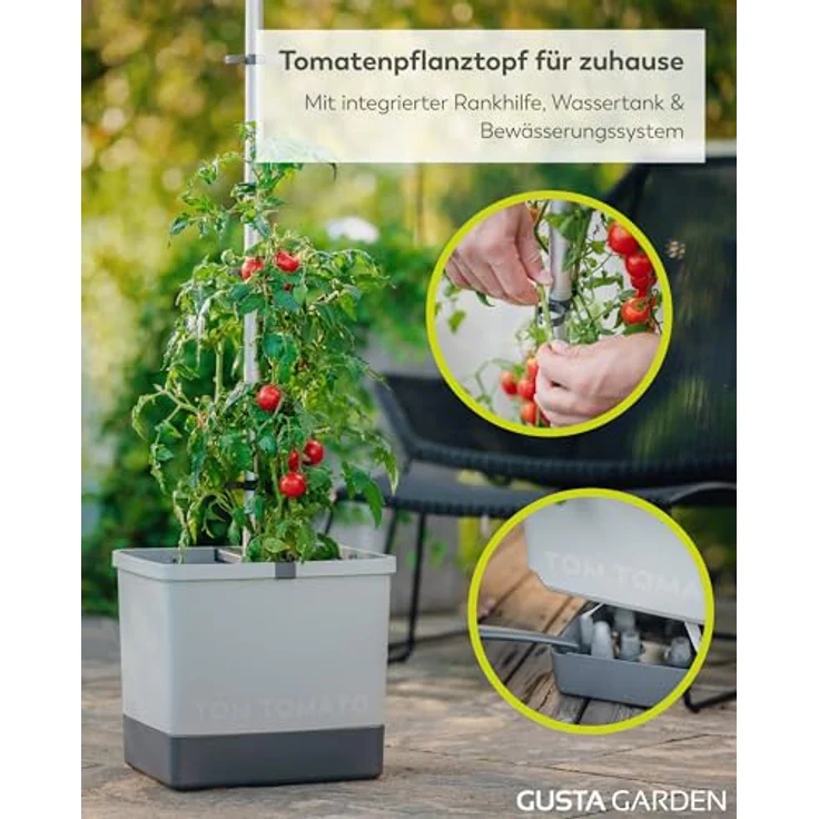 GUSTA GARDEN Tom Tomato Tomatentopf hellgrau | Tomatentöpfe – Bild 2