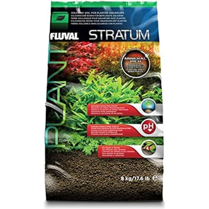 FLUVAL Aquarien-Substrat Stratum, Vulkanischer Boden für Pflanzen und Garnelen, 8 kg, fördert optimales Pflanzenwachstum und natürlichen pH-Wert – Bild 1