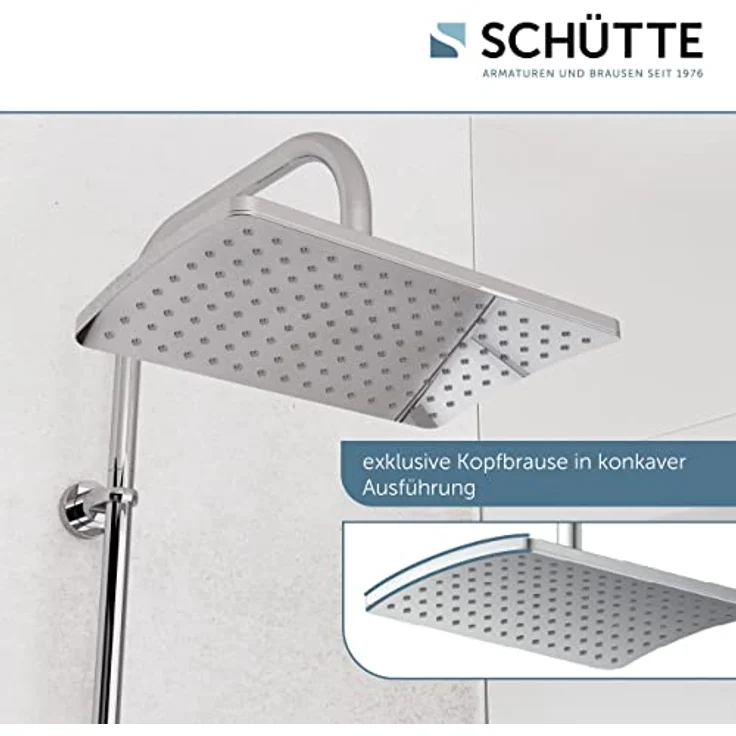 Schütte Duschset MALLORCA Duschsäule mit großer Regendusche, Handbrause mit 3 Strahlarten, Duschsystem ohne Armatur, Chrom – Bild 3