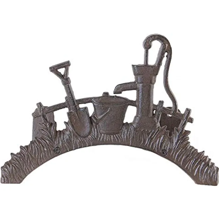 Spetebo Wand Schlauchhalter aus Gusseisen - 29 x 18,5 x 14 cm - Garten Schlauchhalterung Metall Wand Halterung Antik