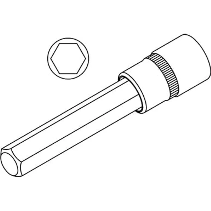 KS Tools Bohrer- und Bitset 1/2" CHROMEplus, lange Innensechskant Bit-Stecknuss 9mm, hochglanz verchromt – Bild 3