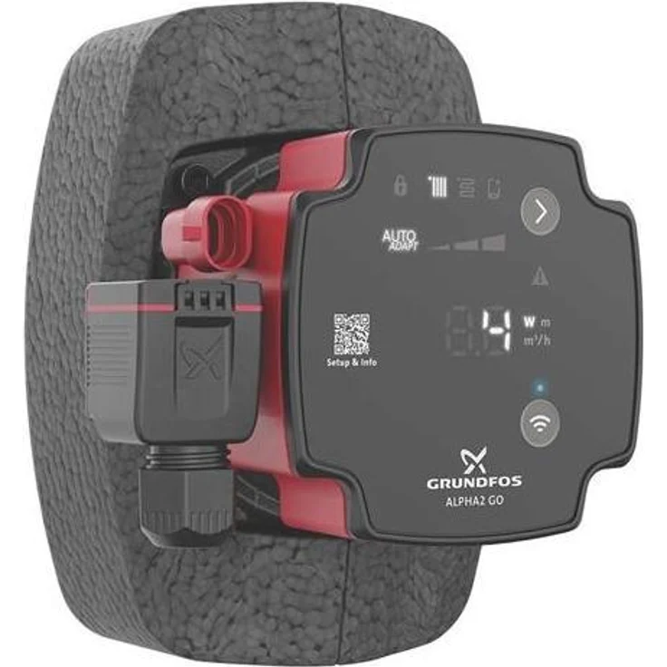 Grundfos ALPHA2 GO K 25-75, Hocheffizienz Umwälzpumpe für 220-240V, kompakte Wasserpumpe