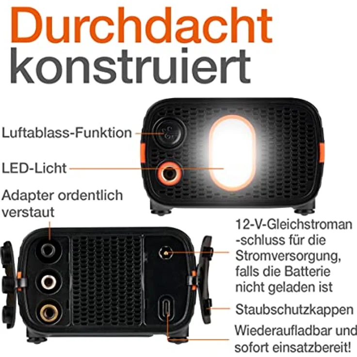 OSRAM TYREinflate 4000, Kabelloser Reifenfüller mit Li-Ion-Akku, LED-Beleuchtung – Bild 9