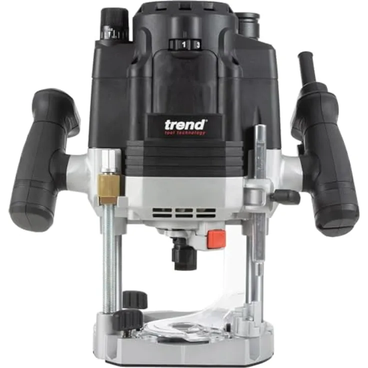 Trend T8EK/EURO, 12mm Dual-Mode Oberfräse mit 2200 W und 11-stufiger Geschwindigkeitsregelung, Schwarz, für Hand- und Frästischbetrieb