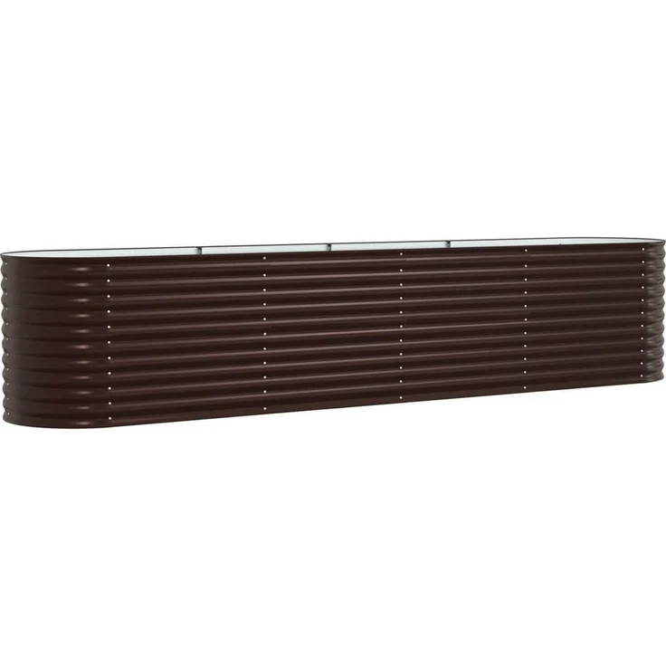 vidaXL Hochbeet Gartenhochbeet Braun Feuerverzinkter Stahl 400 x 80 x 81 cm (1 St) - Moderne Ästhetik, Langlebigkeit, Vielseitige Größe – Bild 1